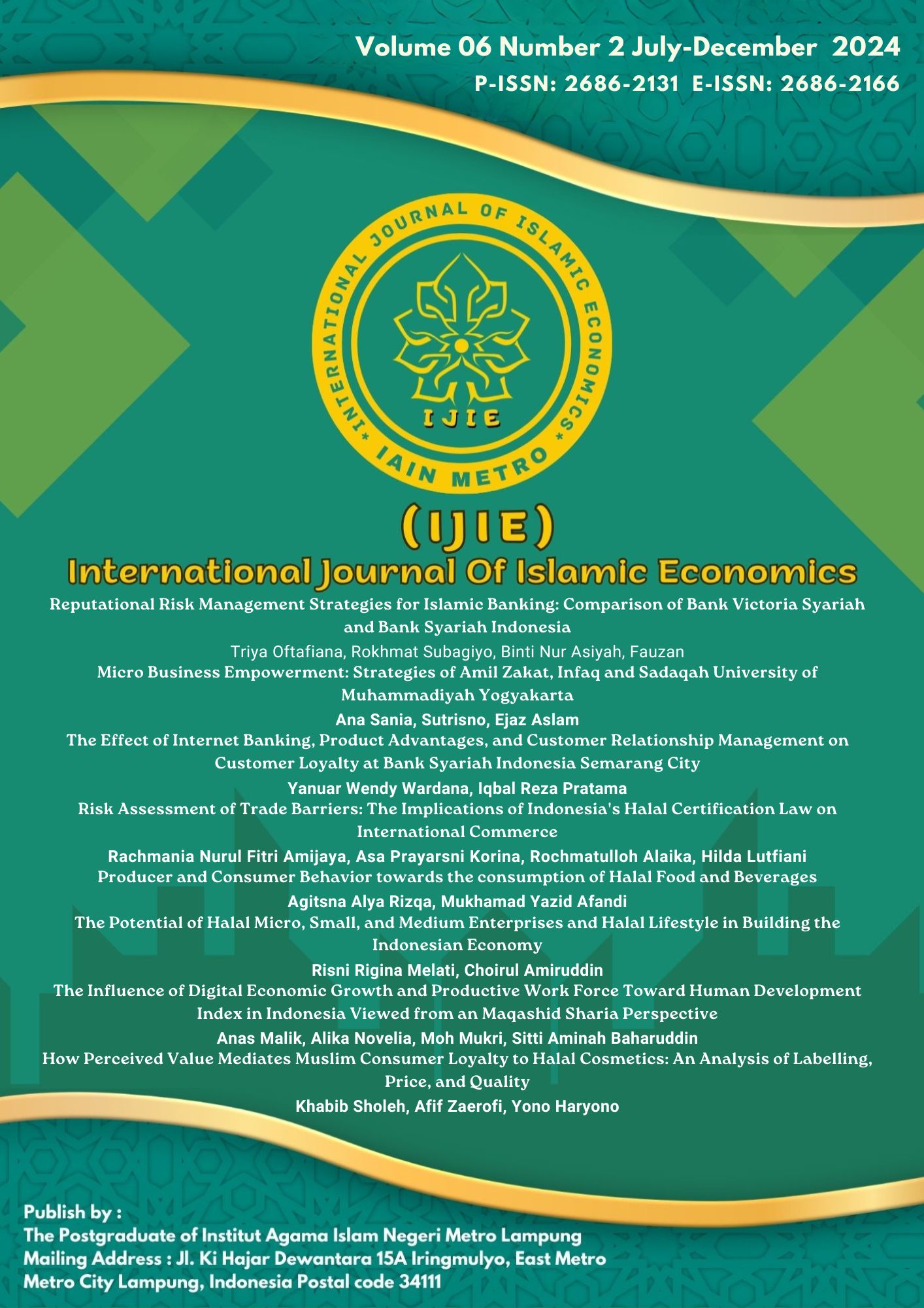 					View Vol. 6 No. 02 (2024): International Journal of Islamic Economics
				